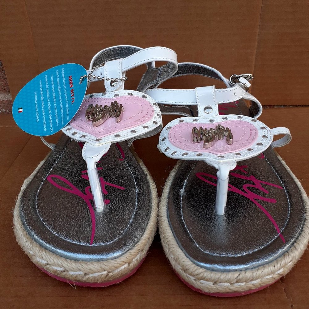 MISS SIXTY Genuine Leather Buckle-Strap Gladiator Sandal 6-6.5 NEW, READ.